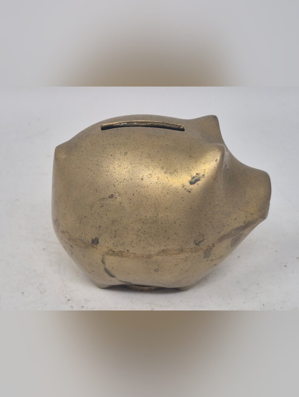 Vintage Small Brass Piggy Bank